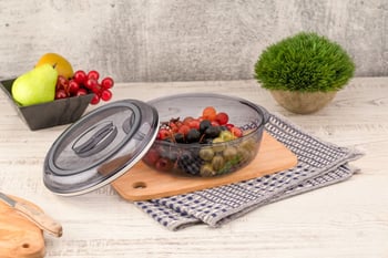 Furkan Yuvarlak Contalı Saklama Kabı Kristal 1,75 Litre