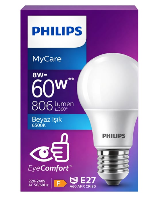 Philips Led Ampul 8 Watt Beyaz Işık