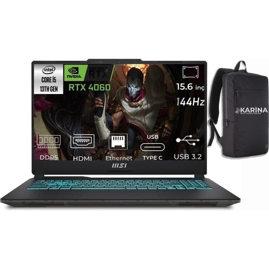 MSI Msı Cyborg 15 I5-13420H A13VF-1204XTR-03 48GB 1tb RTX4060 8gb Freedos 15.6" Full Hd Taşınabilir 