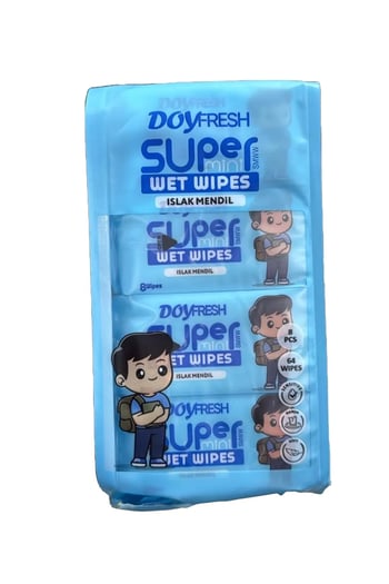 Doyfresh Mini Islak Cep Mendili 8'li Paket Mavi