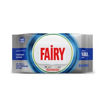 Fairy Yüzey Tem. Mendili  Platinum - Antibakteriyel Kapaklı 100 Ad.