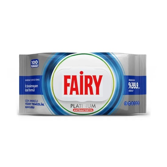 Fairy Yüzey Tem. Mendili  Platinum - Antibakteriyel Kapaklı 100 Ad.