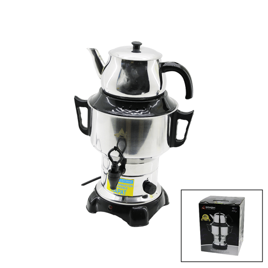 Armağan Aks-1001 4.5lt (3.5lt+1lt) ( Tek Musluk ) ( Klasik Çay Seti= Demlik & Su Kazanı ) Elektrikli Semaver ( 1100w ) ( 5a ) ( Gizli Rezistans )