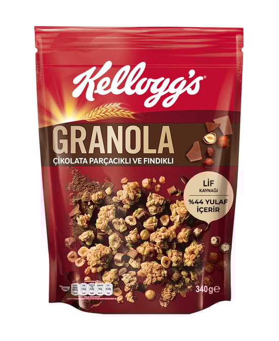Kellogg's Çikolata Parçacıklı ve Fındıklı Granola 340 Gr,%44 Yula