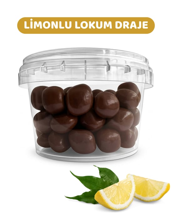 Lokumani Sütlü Çikolata Kaplı Limon Aromalı Lokum Draje 150 Gr