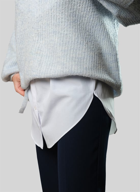 Hürrem Bone Beyaz Gömlek Etek İçlik Terikoton Düz 1021_42