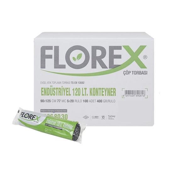 Florex-509 ( Konteyner & 120lt ) ( Çift Kat ) Endüstriyel Çöp Torba ( 90x125cm )