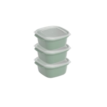 Dünya Dp-31271-999 ( Kare ) ( 3pcs = 550ml ) Easy Keep Saklama Kabı ( Renkli Plastik & Şeffaf Kapak )