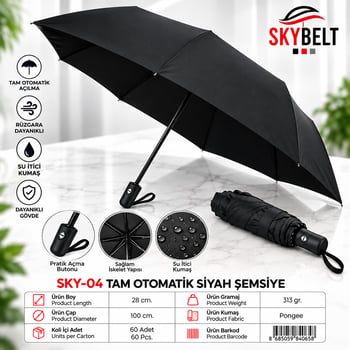 Skybelt Sky-04 ( Erkek & Bay & Tam Otomatik ) Erkek Şemsiye ( Siyah )