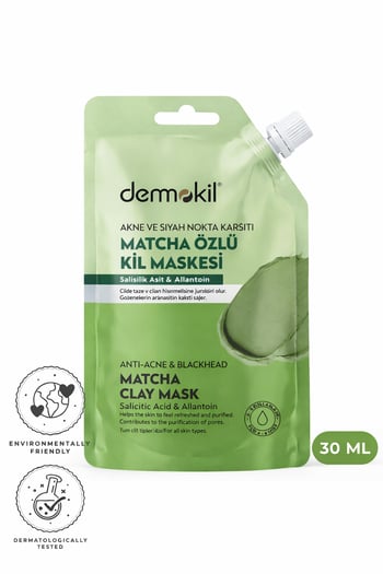 Dermokil Akne ve Siyah Nokta Karşıtı Matcha Özlü Kil Maskesi 30 Ml
