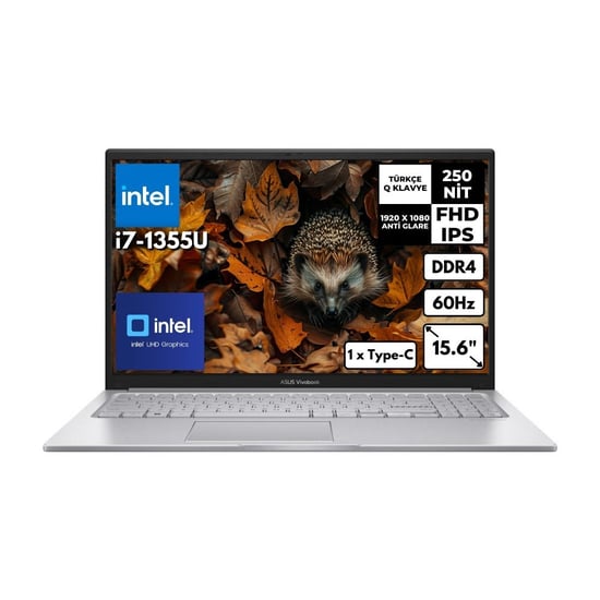 Asus Vivobook 15 I7-1355U 16GB 512GB SSD 15.6" Fhd Windows 11 Pro Taşınabilir Bilgisayar X1504VA-NJ4