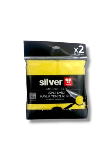Silver Home 265 Gsm 38x38 Cm 2'li Süper Emici Kurulama Bezi-sarı