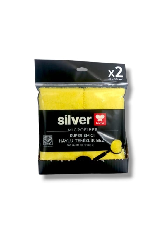 Silver Home 265 Gsm 38x38 Cm 2'li Süper Emici Kurulama Bezi-sarı