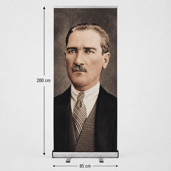 Atatürk Poster Baskılı Roll Up Banner 85x200cm No:2