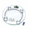 İ11-026 ( Dijital & Pilli ) ( Yuvarlak ) Cam Banyo Baskül Terazi Tartı ( Lcd Ekran ) ( 180kg/0.1g ) ( 30x30cm )