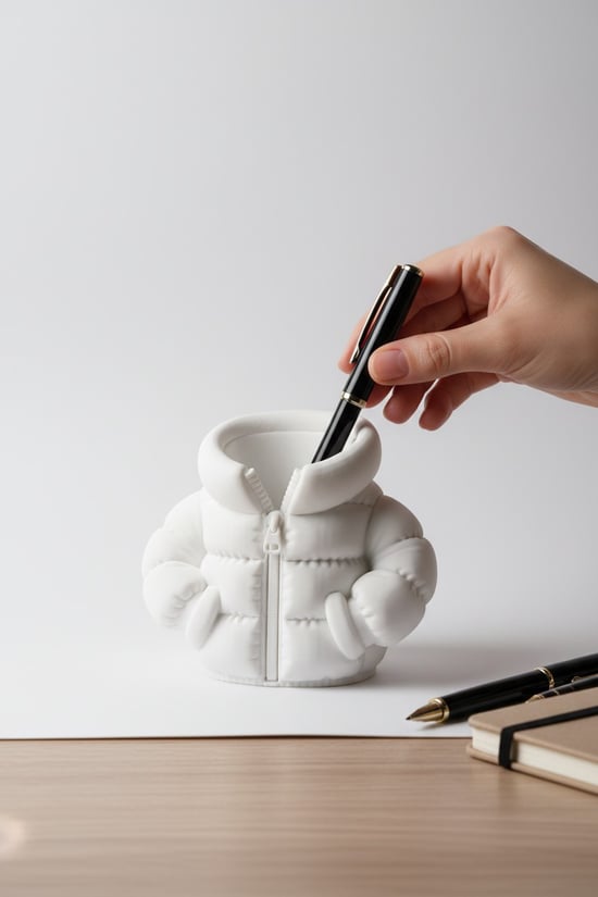 Şişme Mont Figürlü Kalemlik