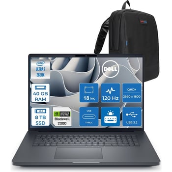 Dell Pro Max 18 Plus Ultra 7 265hx Ddr5 40gb 8tb Ssd 8gb/rtxpro2000 Gddr7 18" Qhd+ 2560x1600 120hz 5