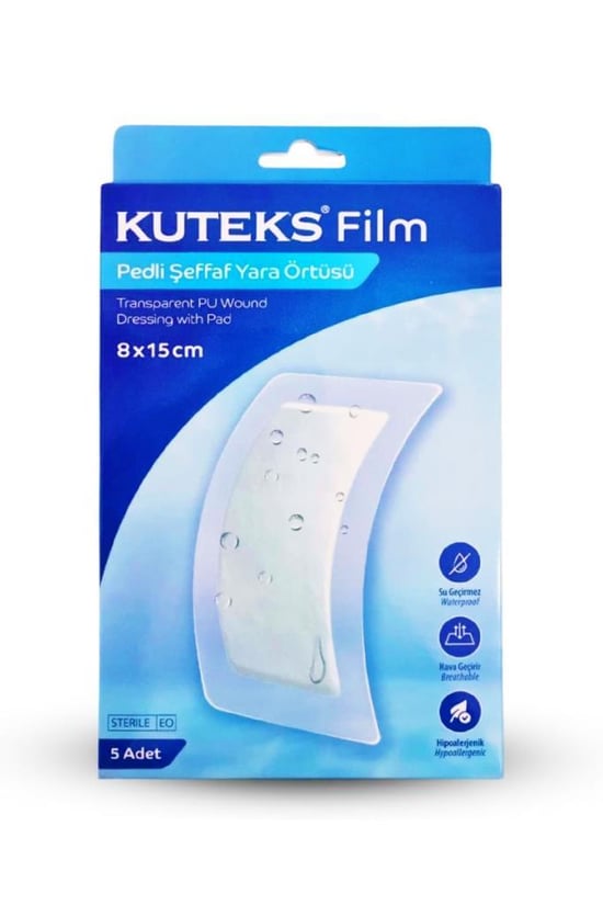 Kuteks Film Pedli Şeffaf Yara Örtüsü 8x15 Cm 5li Kutu