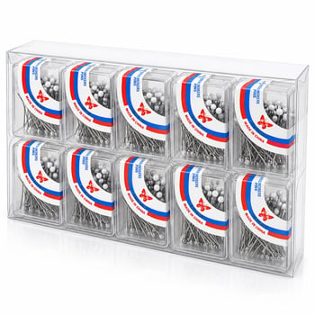 İ20-029 ( 50pcs ) ( Beyaz ) Başörtü İğnesi ( Şeffaf Plastik Kutulu )