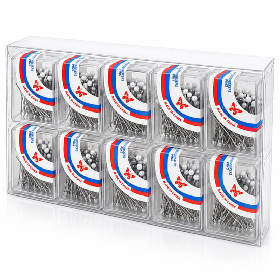 İ20-029 ( 50pcs ) ( Beyaz ) Başörtü İğnesi ( Şeffaf Plastik Kutulu )