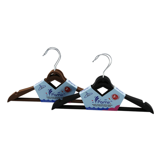 Pamir Woody Pmr-125 ( 3pcs ) Plastik Çocuk Elbise Askısı ( Metal Başlı )