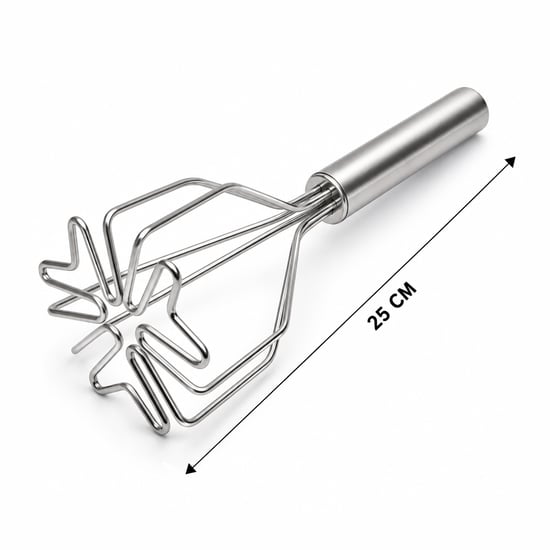 İ22-414 ( Kalp Şekil ) ( Çap: 9cm ) ( Krom Saplı=12cm ) ( Metal ) Patates Ezici ( Toplam Uzunluk: 26cm )