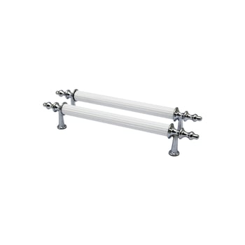 -918 ( Orta & 13cm ) ( Krom & Beyaz ) Boru Kulp