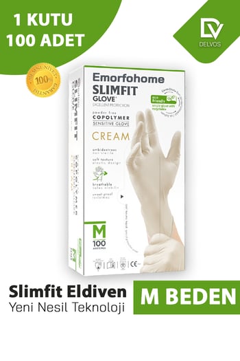 Reflex Pudrasız Muayene Eldiveni Krem S 100'lü