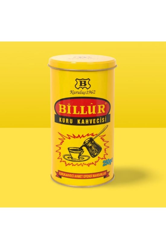 Billur Kahve Metal Silindir Kutu Billur Kahve 250gr.