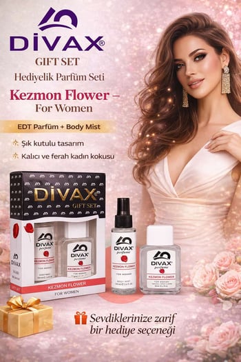 Divax Kofre Set Kadın Parfümü Kezmon Flower 50 Ml. Edc + 100 Ml. Body Mist