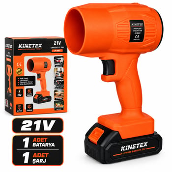 Kinetex Ktx-3463 ( Fön Model) ( Şarjlı ) Hava Üfleyici Fan Körük ( 21v & 220-240v ) ( Toz-kar-mangal Üfle & Pet Kurut ) Üfleme