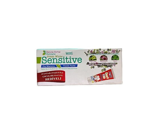 Natural Herbal Sensitive Bitkisel Yeşil Çaylı 2'li Set Diş Macunu 75+75 Ml