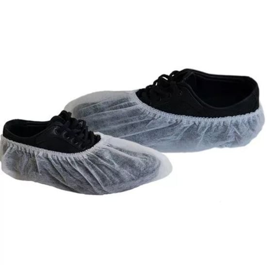 Private 100 Adet Tela spunbond Nonwoven Bez Galoş Tek Kullanımlık Kaymaz Lastikli Beyaz Galoş