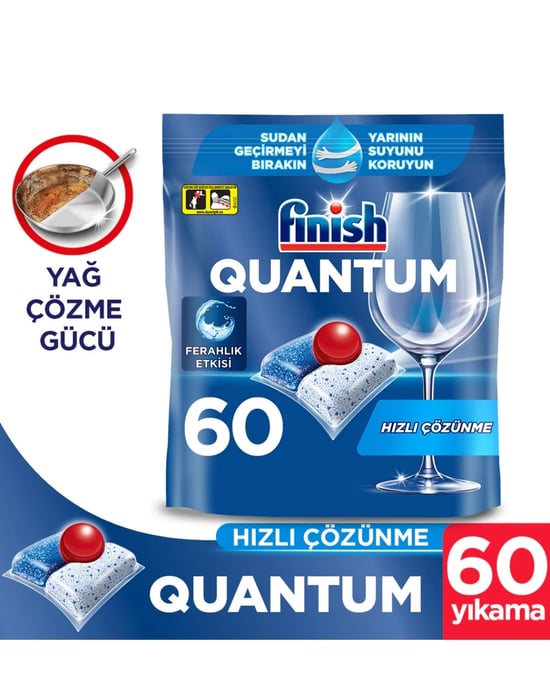 Finish Quantum Hepsi Bir Arada 60 Yıkama Bulaşık Makinesi Tableti