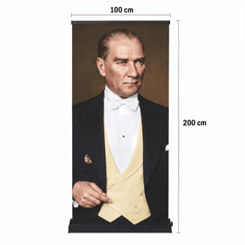 Atatürk Poster Baskılı Pro Roll Up Banner 100x200cm No:4