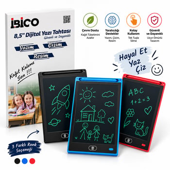 İnura Global İbico İ11-012 ( 8.5" ) ( Dijital) Yazı Tahtası Tablet ( Yazım & Çizim & Resim ) ( Pilli ) ( Lcd Writing Tablet )
