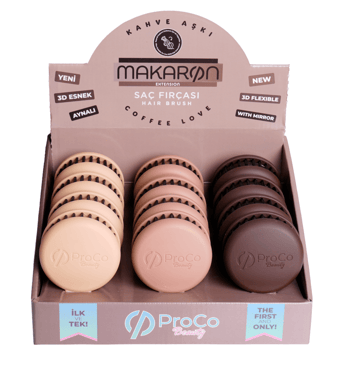 ProCo Beauty Makaron Saç Fırçası Kaynak Saçlara Özel Seri - Kahve Aşkı - Espresso, Latte Köpüğü, Mocha