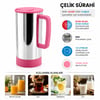 Krt-1140 Freshbox ( Pembe & Paslanmaz Çelik ) ( Sıcak & Soğuk ) Çelik Sürahi