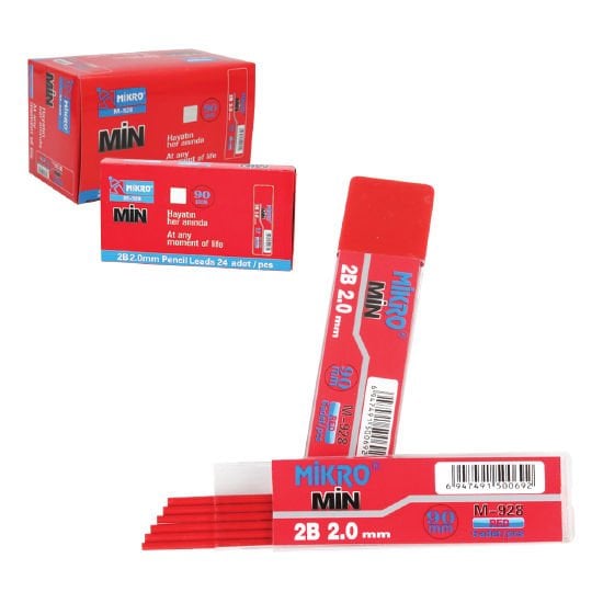 Mikro Kurşun Kalem Ucu Kırmızı 2.0 Mm 90mm M-928