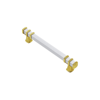 -966 ( 12.8cm ) ( Yüzük Altın & Kulp Beyaz ) ( Kare ) Çekmece Kulp