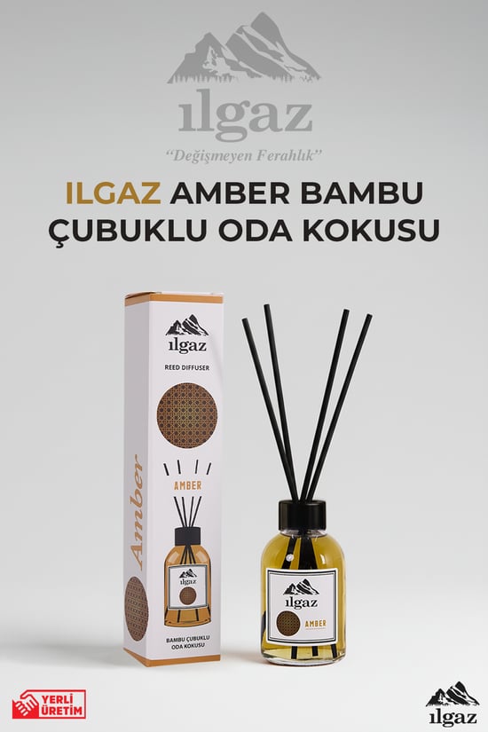 Ilgaz Amber Bambu Çubuklu Oda Kokusu 110 ml | Red Diffuser Misk Ortam Kokusu
