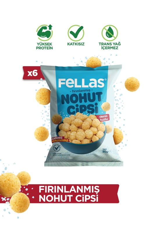 Nohut Cipsi - Deniz Tuzlu (50 G) X 6 Adet