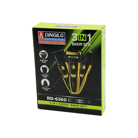 Dıngılg Rd-6360 ( 3in1 ) Kişisel Bakım Seti ( Saç Sakal Kesme & Günlük Sıfır Sakal & Kulak-burun ) Traş Makinesi