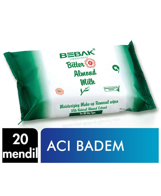 Bebak Makyaj Temizleme Mendili 20'li Paket Acı Badem