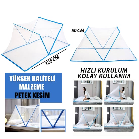 Krt-1128 Cm-451 Sinek Koruyucu Cibinlik & Tül ( Çocuk & Bebek ) ( Portatif Kullanım ) ( 50x125cm )
