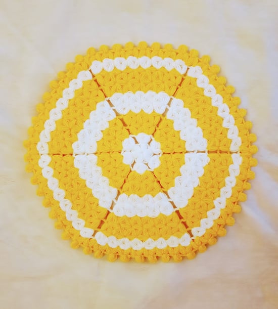 HERŞEY FIRSAT Banyo Lifi Yün El Örmesi Ceyizlik Altıgen 1 Adet - Sarı