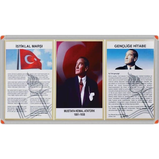 3'lü Mİllİ Levha (alüminyum Çerçeve) - 45x90cm