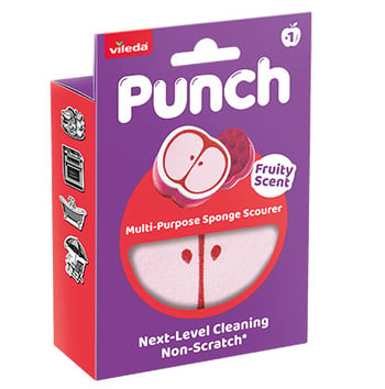 Vileda Punch Fruity Scent (meyve Kokulu)elma Çok Amaçlı Sünger Ovma Teli 1 Adet