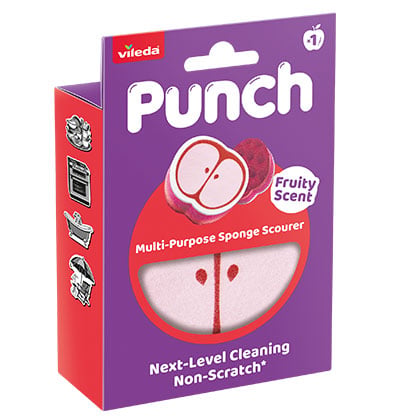 Vileda Punch Fruity Scent (meyve Kokulu)elma Çok Amaçlı Sünger Ovma Teli 1 Adet
