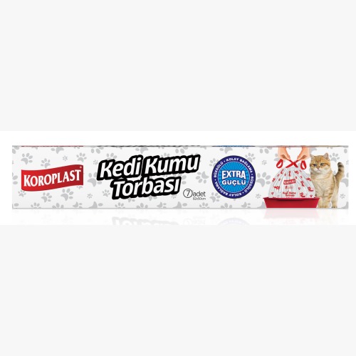 Koroplast Ekstra Güçlü Büzgülü Kedi Kumu Torbası 7 Poşet